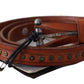 Elegant Leather Waist Belt in Brown - SEHABRANDS