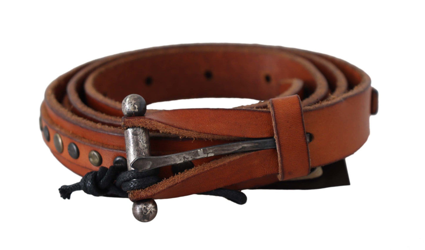 Elegant Leather Waist Belt in Brown - SEHABRANDS