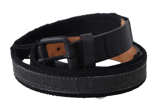 Chic Black Leather Waist Belt - SEHABRANDS