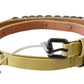 Chic Yellow Leather Skinny Belt - SEHABRANDS