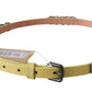 Chic Yellow Leather Skinny Belt - SEHABRANDS