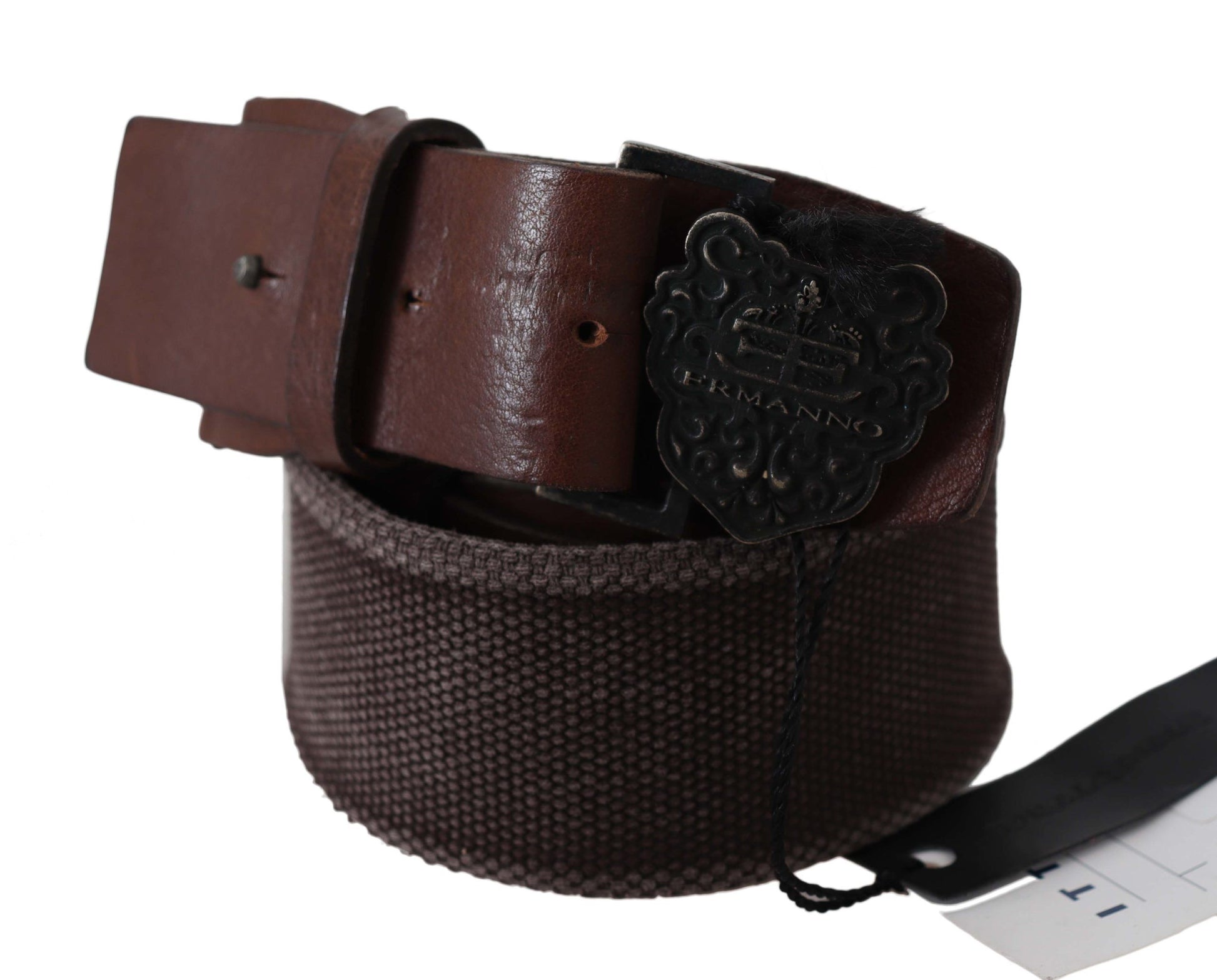 Classic Dark Brown Leather Belt with Logo Buckle - SEHABRANDS