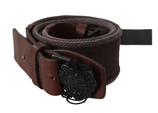 Classic Dark Brown Leather Belt with Logo Buckle - SEHABRANDS