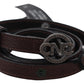 Elegant Brown Leather Belt with Rustic Hardware - SEHABRANDS