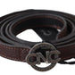 Elegant Brown Leather Belt with Rustic Hardware - SEHABRANDS