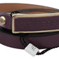 Elegant Maroon Leather Belt with Gold-Tone Buckle - SEHABRANDS