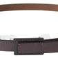 Elegant Dark Brown Leather Belt - SEHABRANDS