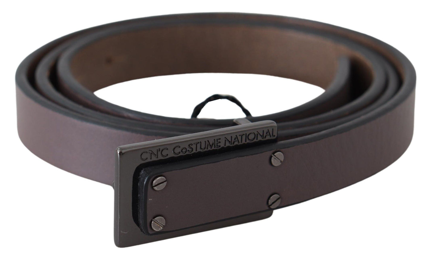 Elegant Dark Brown Leather Belt - SEHABRANDS