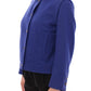 Elegant Blue Wool Jacket with Removable Collar - SEHABRANDS