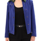 Elegant Blue Wool Jacket with Removable Collar - SEHABRANDS