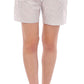 Chic White Checkered Cotton Shorts - SEHABRANDS