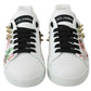 Dolce & Gabbana Floral Crystal-Embellished Leather Sneakers