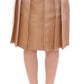 Elegant Silk Pleated Knee-Length Skirt - SEHABRANDS