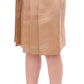 Elegant Silk Pleated Knee-Length Skirt - SEHABRANDS