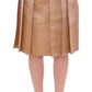 Elegant Silk Pleated Knee-Length Skirt - SEHABRANDS