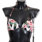 Dolce & Gabbana Chic Rose Print Bikini Top for Elegant Beach Days