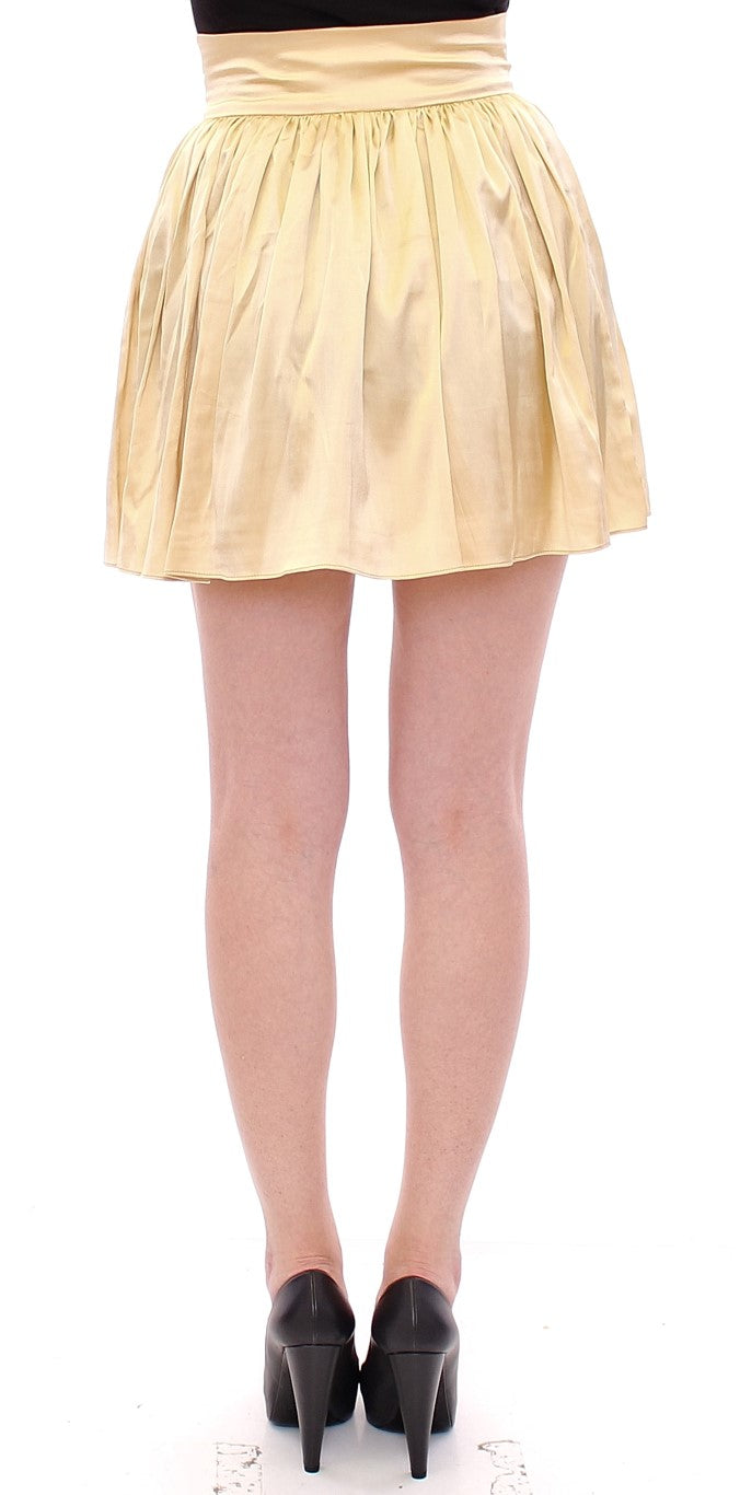 Chic Beige Floral Embroidered Mini Skirt - SEHABRANDS