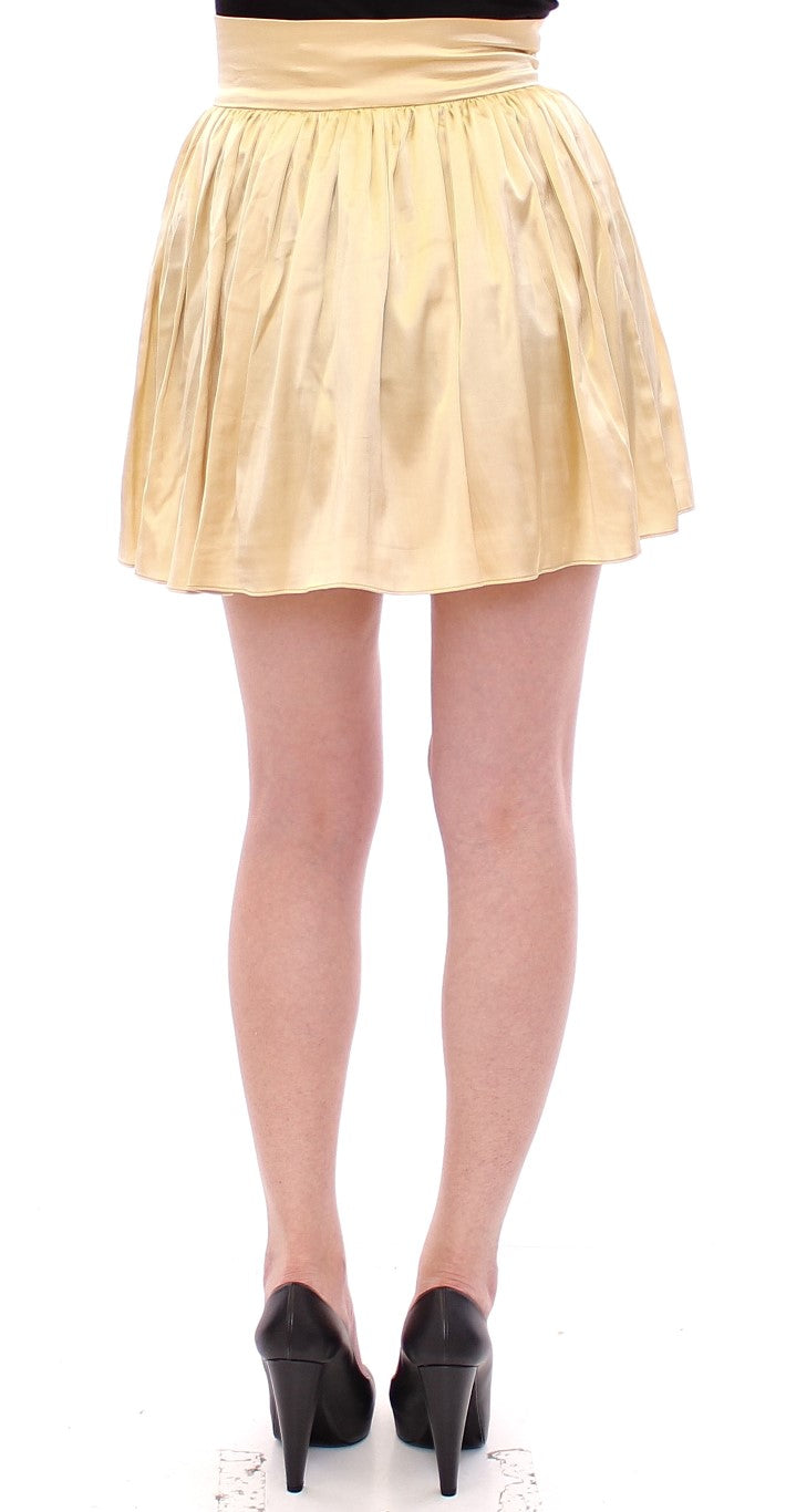 Chic Beige Floral Embroidered Mini Skirt - SEHABRANDS