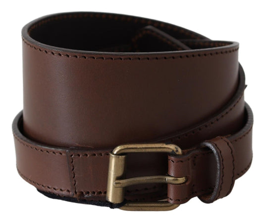 Elegant Rustic Gold-Tone Leather Belt - SEHABRANDS