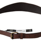 Elegant Rustic Gold-Tone Leather Belt - SEHABRANDS