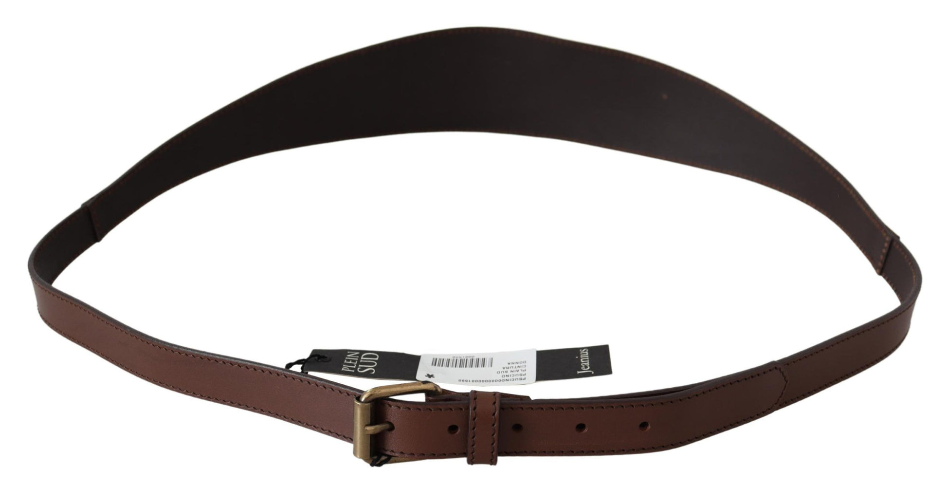 Elegant Rustic Gold-Tone Leather Belt - SEHABRANDS