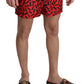 Dolce & Gabbana Radiant Red Drawstring Swim Trunks