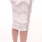 Elegant Pencil Skirt in White and Gray Tones - SEHABRANDS