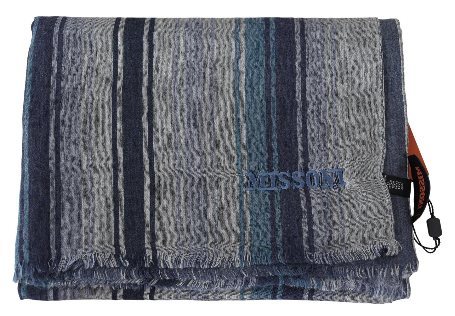 Elegant Multicolor Wool Scarf with Logo Embroidery - SEHABRANDS