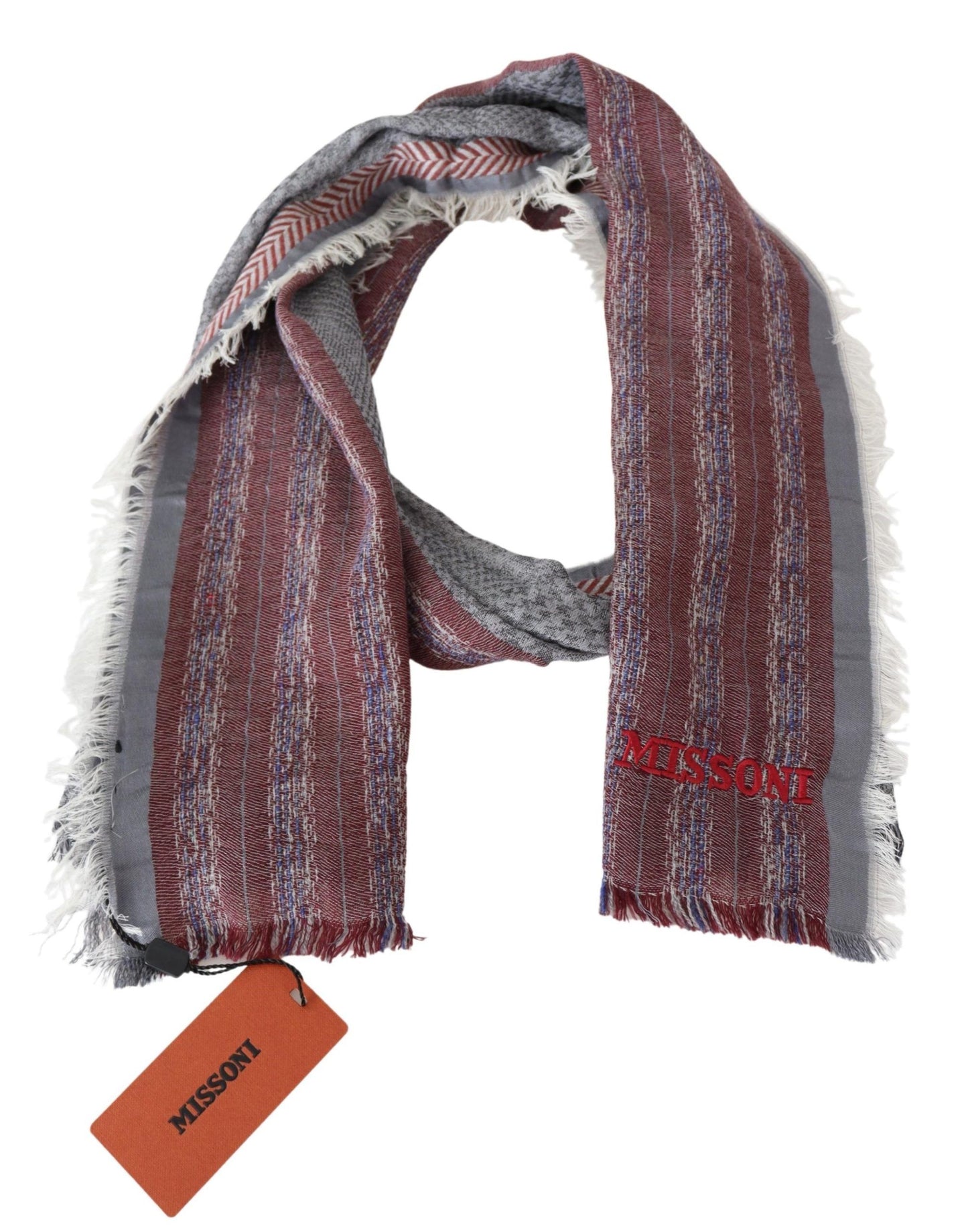 Chic Multicolor Wool Blend Designer Scarf - SEHABRANDS