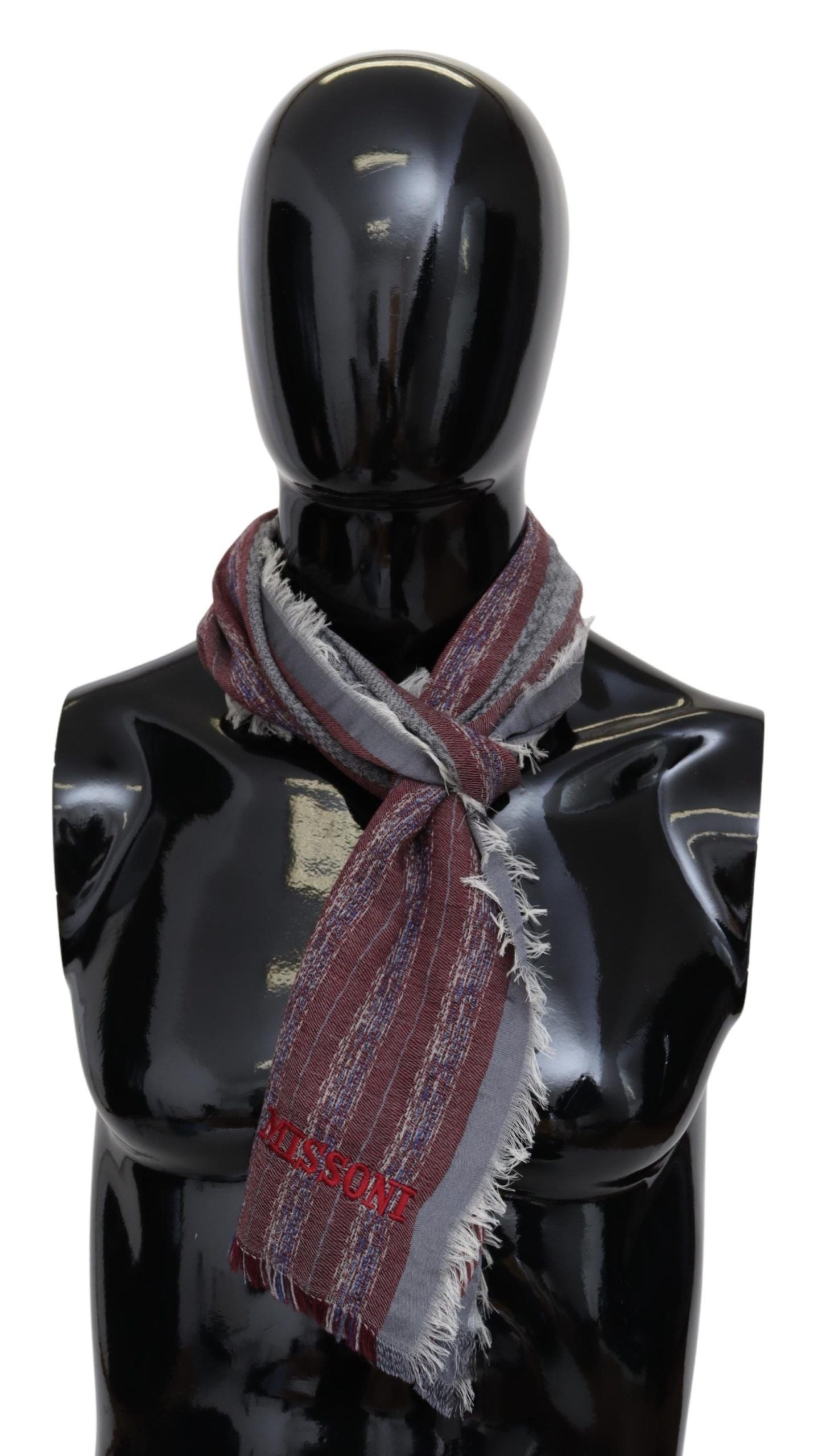 Chic Multicolor Wool Blend Designer Scarf - SEHABRANDS