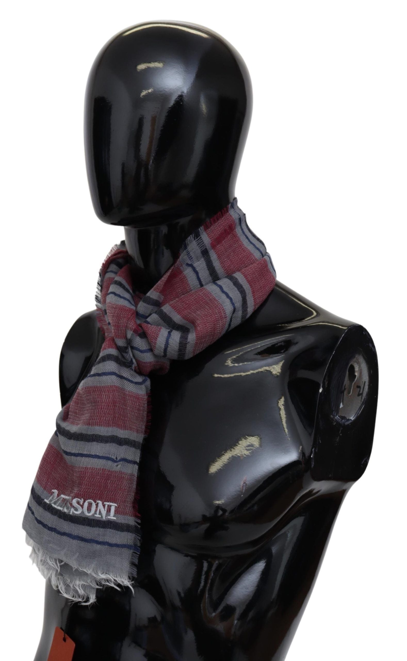 Elegant Multicolor Striped Wool Scarf - SEHABRANDS