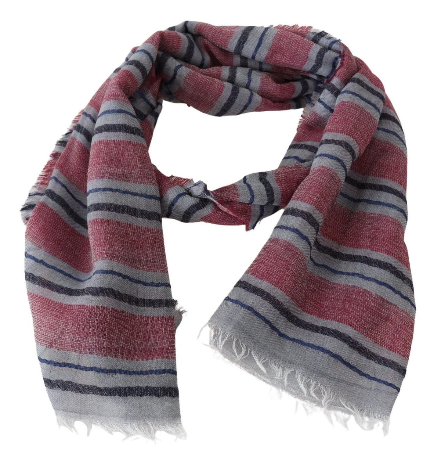 Elegant Multicolor Striped Wool Scarf - SEHABRANDS