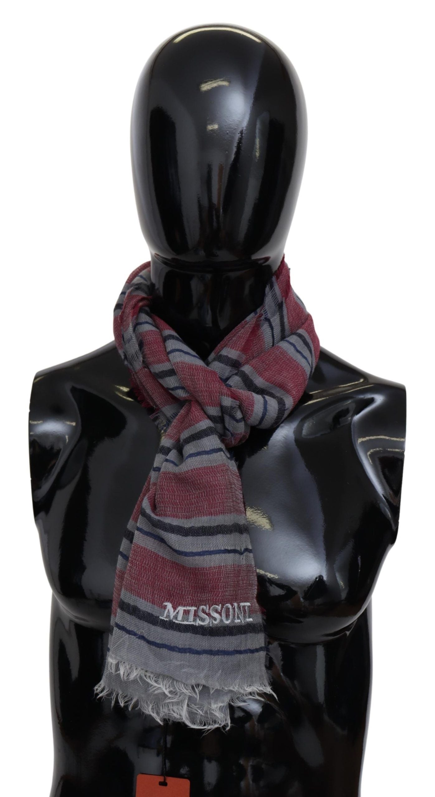 Elegant Multicolor Striped Wool Scarf - SEHABRANDS