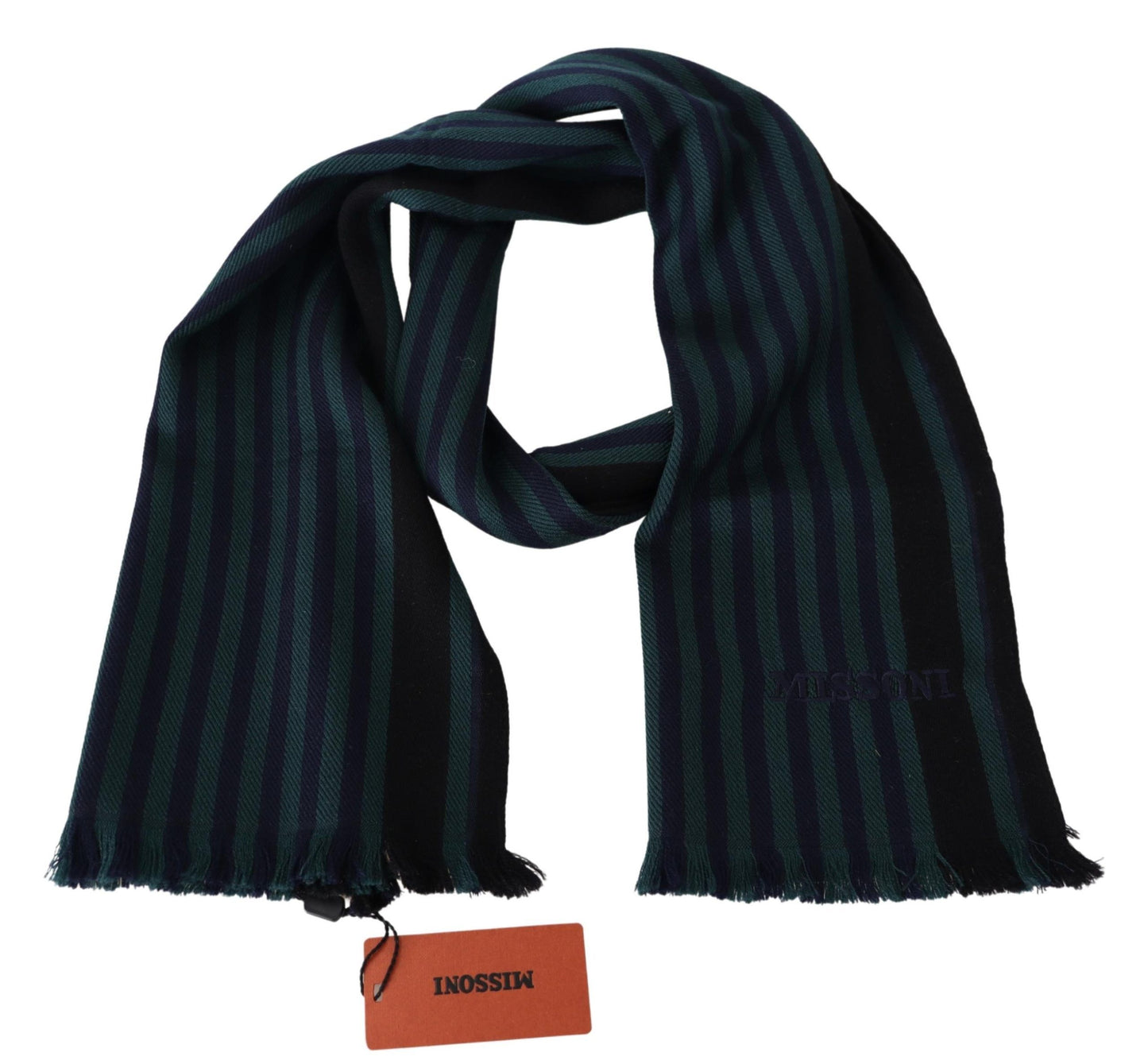 Elegant Multicolor Wool Scarf with Fringes - SEHABRANDS