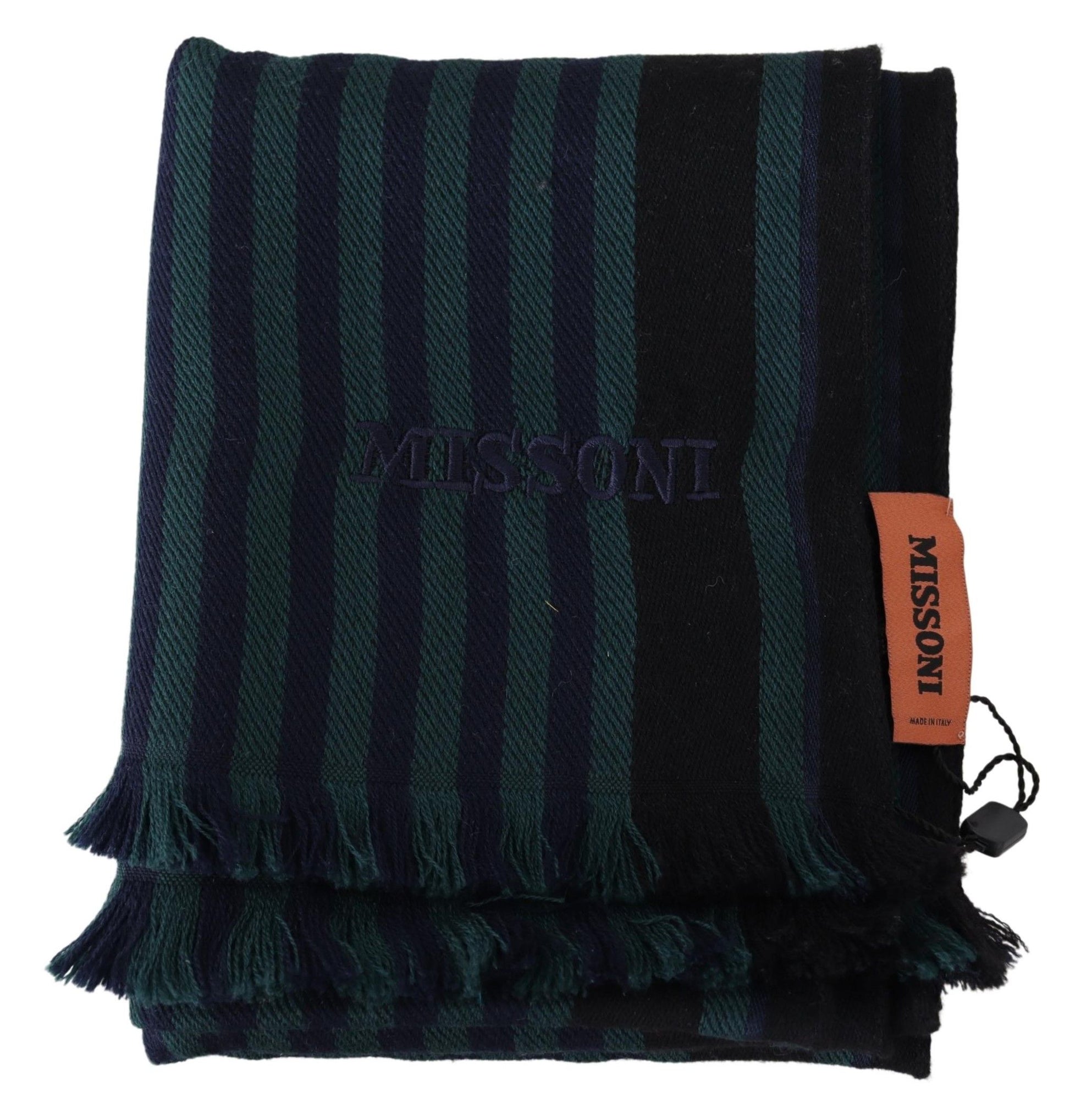 Elegant Multicolor Wool Scarf with Fringes - SEHABRANDS