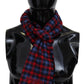 Chic Check Pattern Wool Scarf with Logo Embroidery - SEHABRANDS