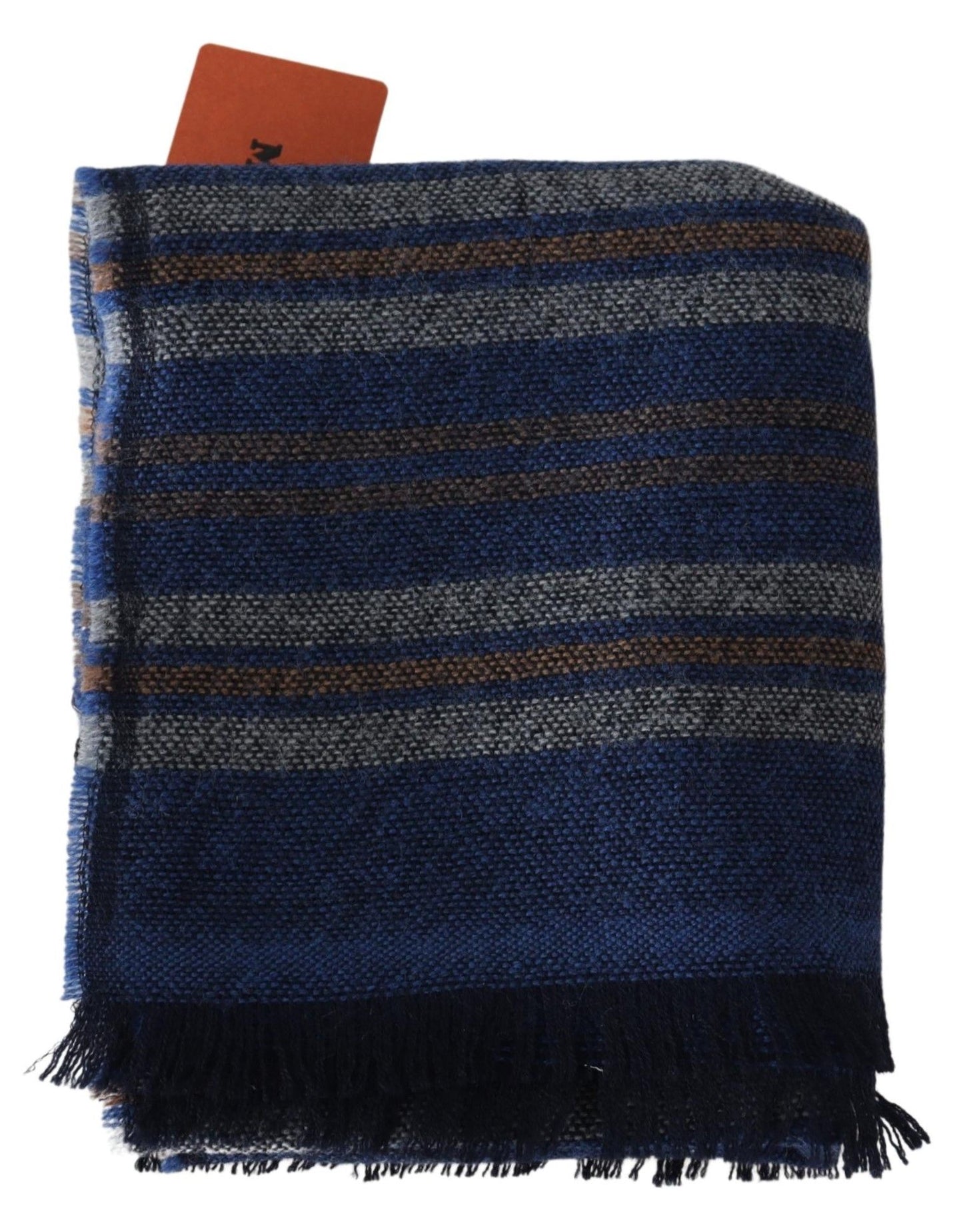 Chic Multicolor Wool Scarf Unisex Fringed Design - SEHABRANDS