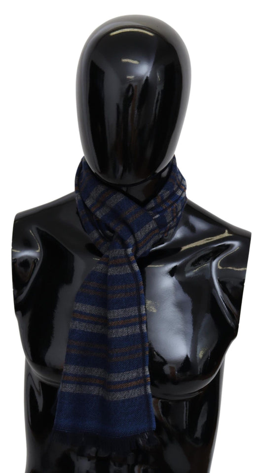 Chic Multicolor Wool Scarf Unisex Fringed Design - SEHABRANDS