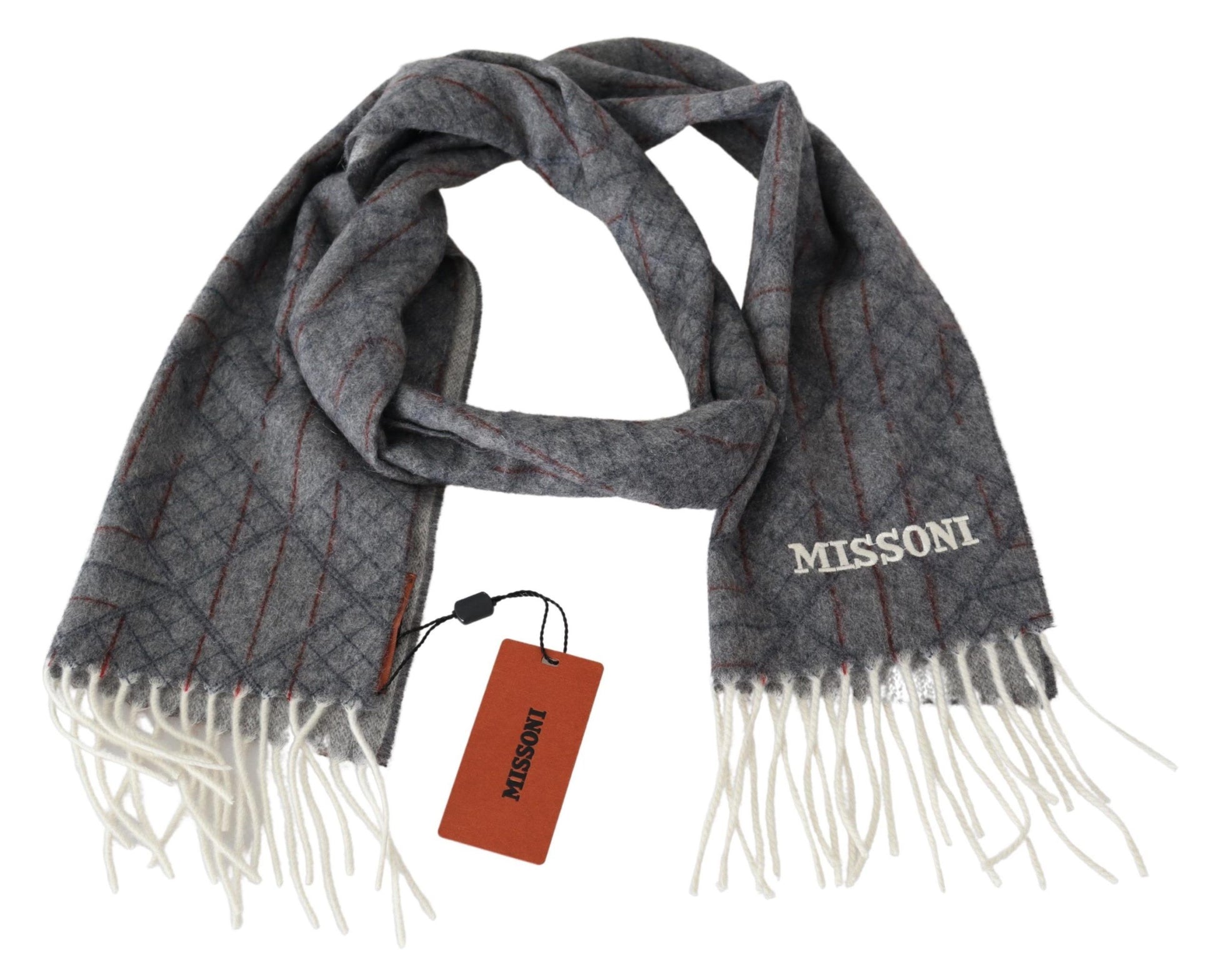 Elegant Unisex Cashmere Scarf with Signature Pattern - SEHABRANDS