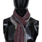 Elegant Wool Striped Logo Scarf - SEHABRANDS