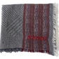 Elegant Wool Striped Logo Scarf - SEHABRANDS