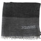 Missoni Elegant Striped Wool Scarf with Logo Embroidery