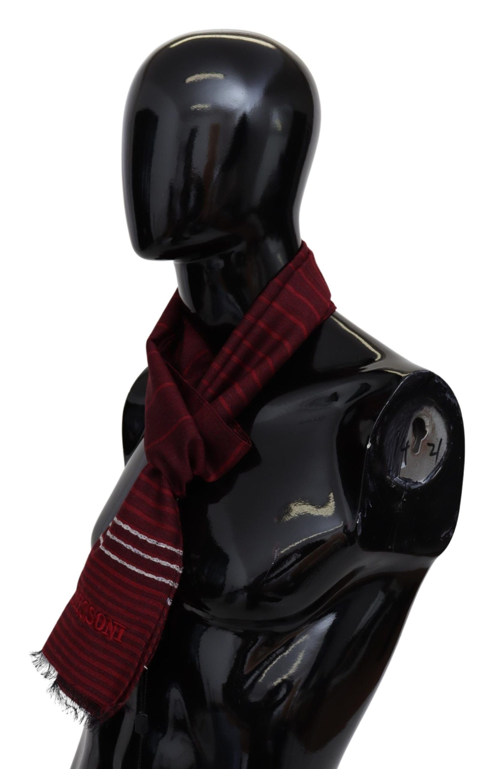 Elegant Wool Silk Blend Striped Scarf - SEHABRANDS