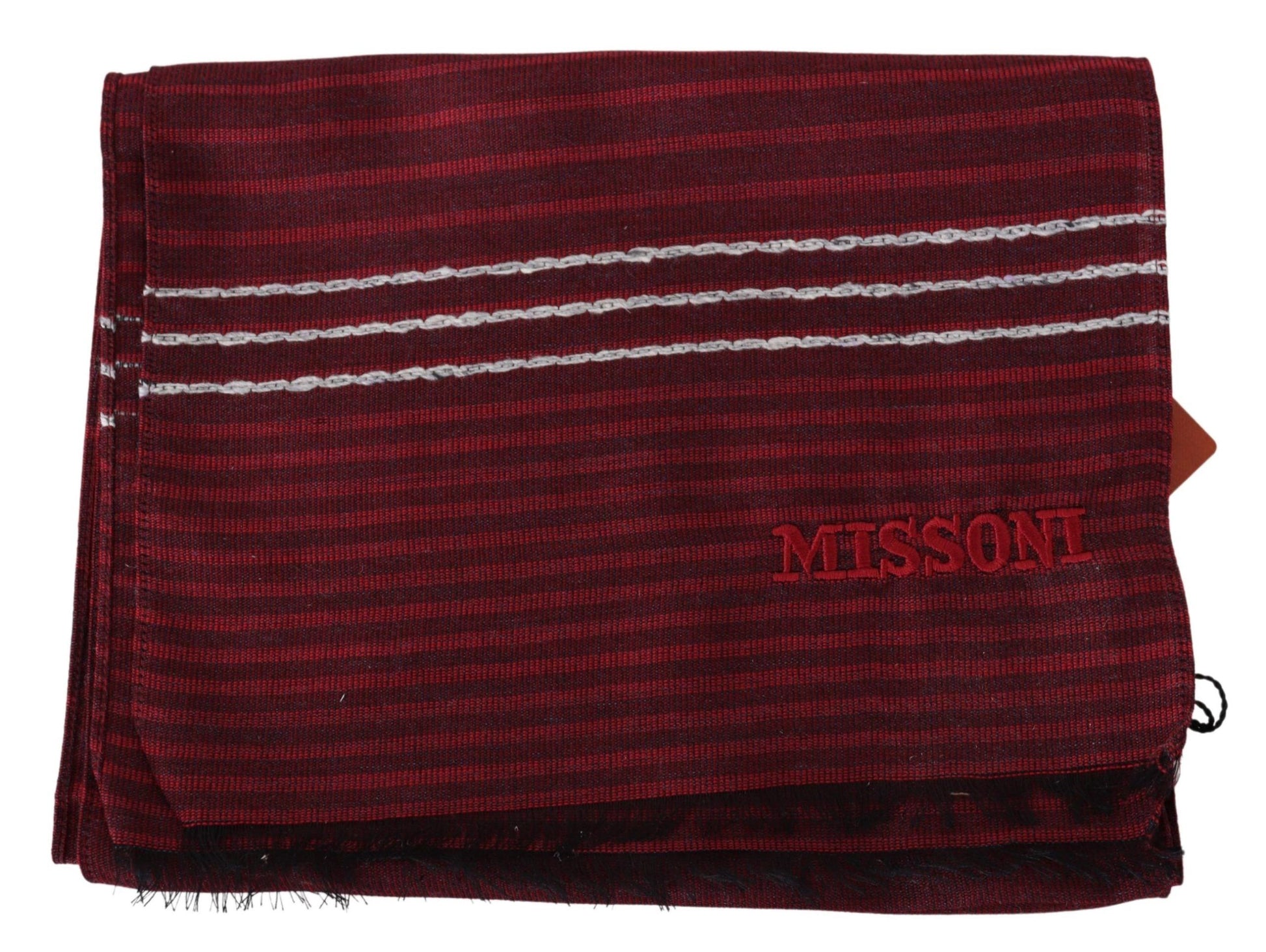 Elegant Wool Silk Blend Striped Scarf - SEHABRANDS