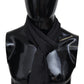 Elegant Black Wool Fringed Scarf - SEHABRANDS