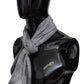 Chic Unisex Gray Wool Scarf with Logo Embroidery - SEHABRANDS