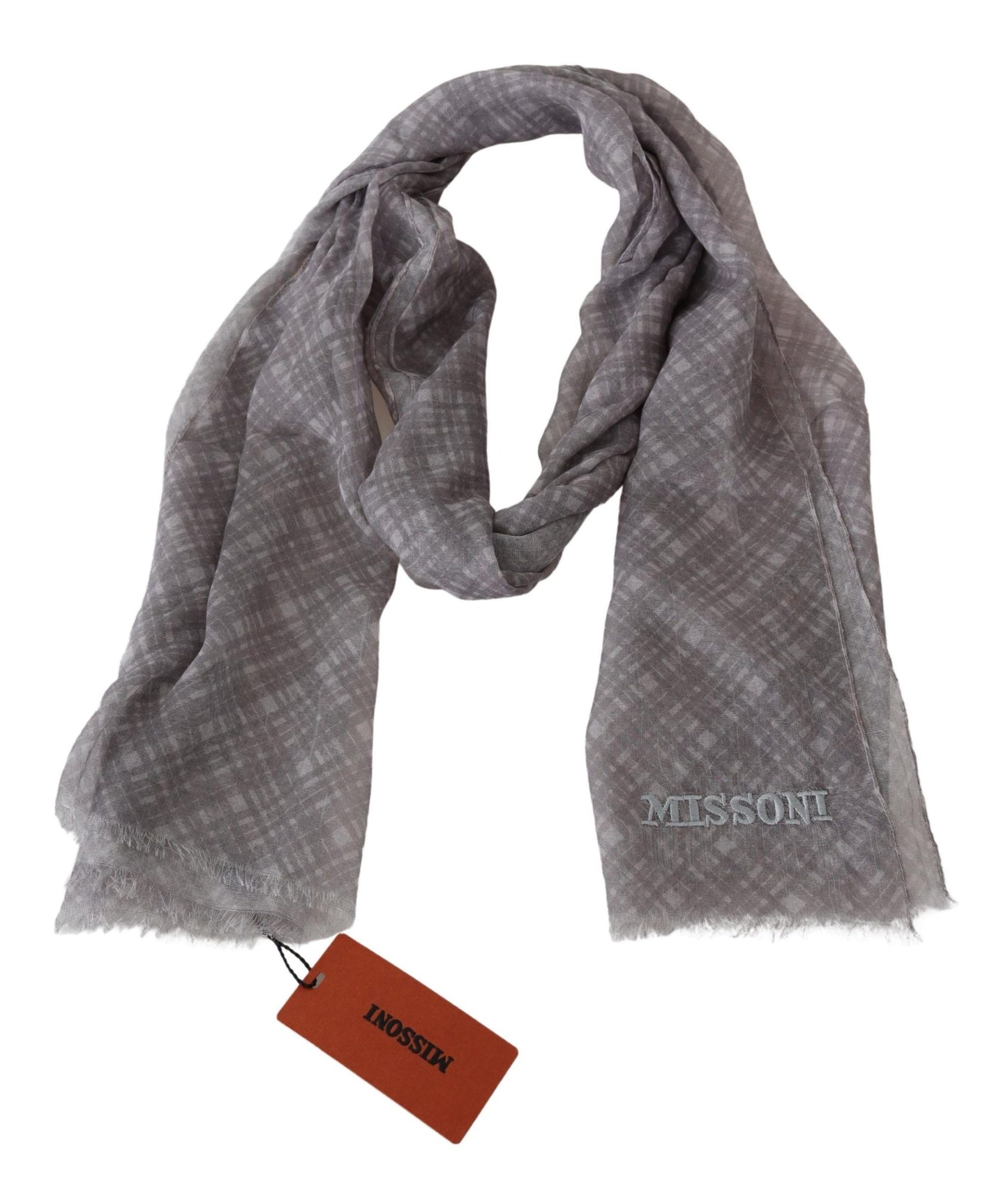 Elegant Wool Silk Blend Plaid Scarf - SEHABRANDS