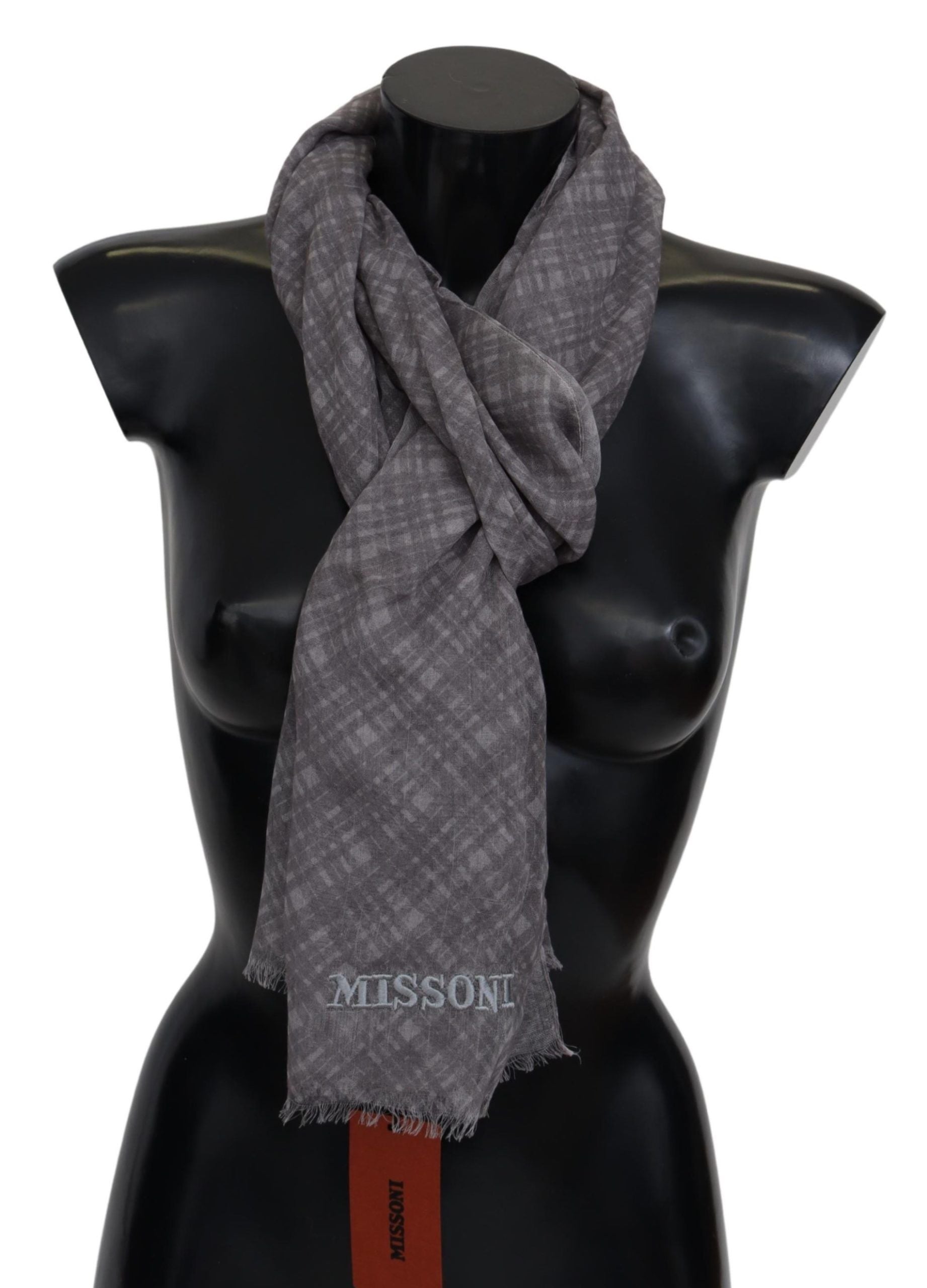 Elegant Wool Silk Blend Plaid Scarf - SEHABRANDS