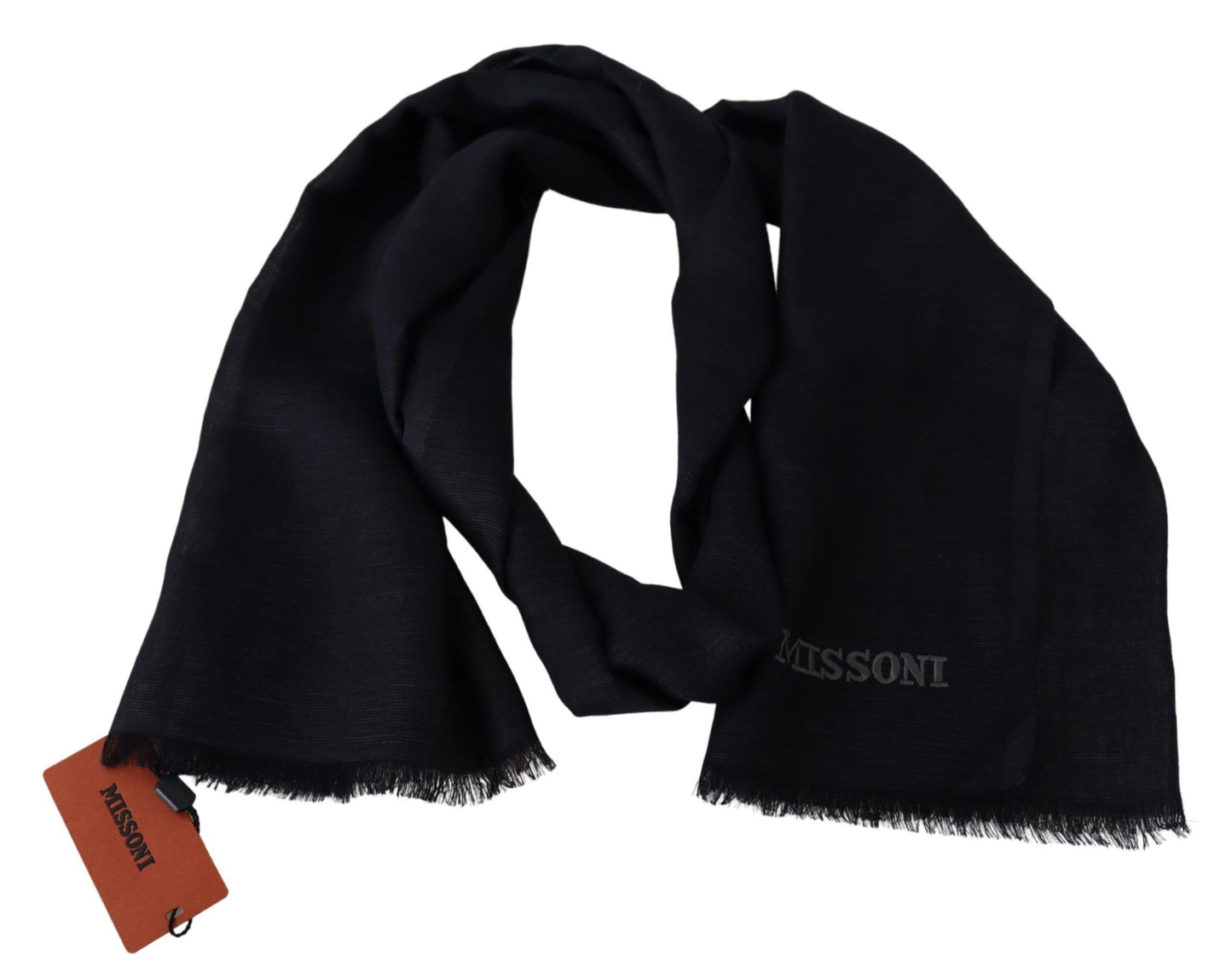 Elegant Unisex Wool Scarf with Fringes and Logo - SEHABRANDS