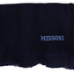 Elegant Blue Wool Scarf with Embroidered Logo - SEHABRANDS